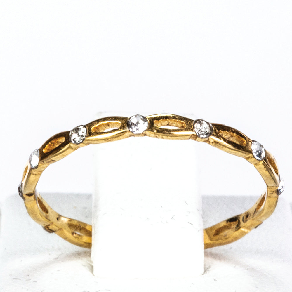 Anel de Liga de Ouro com Cristal Emporia® Branco