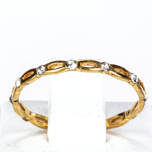 Anel de Liga de Ouro com Cristal Emporia® Branco