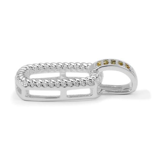 Pendente de Prata com Diamante Amarelo