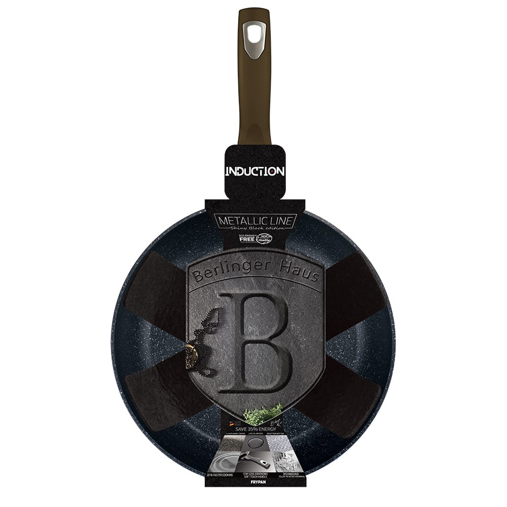 Frigideira Berlinger Haus Metallic Line Shiny Black Edition, 20 cm, protetor gratuito