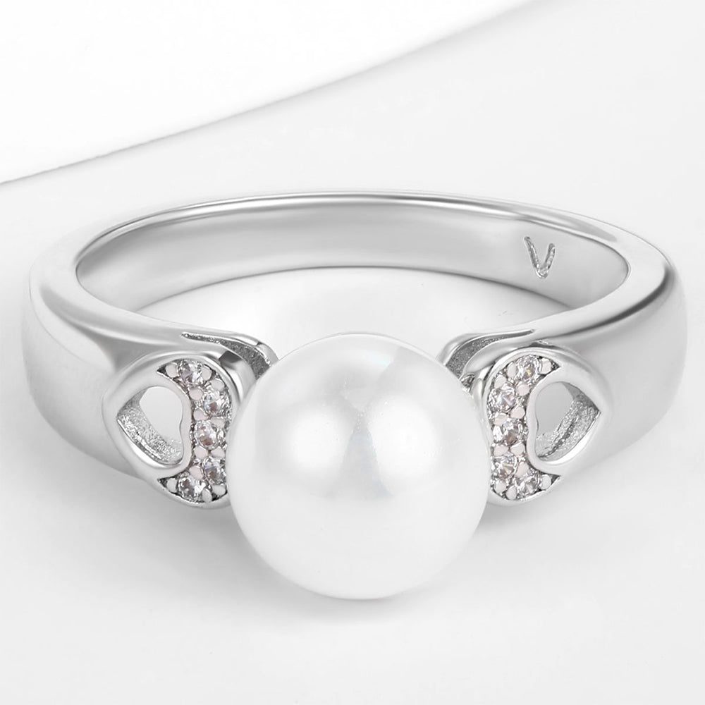 Anel de Liga de Ouro com Cristal Emporia® Branco