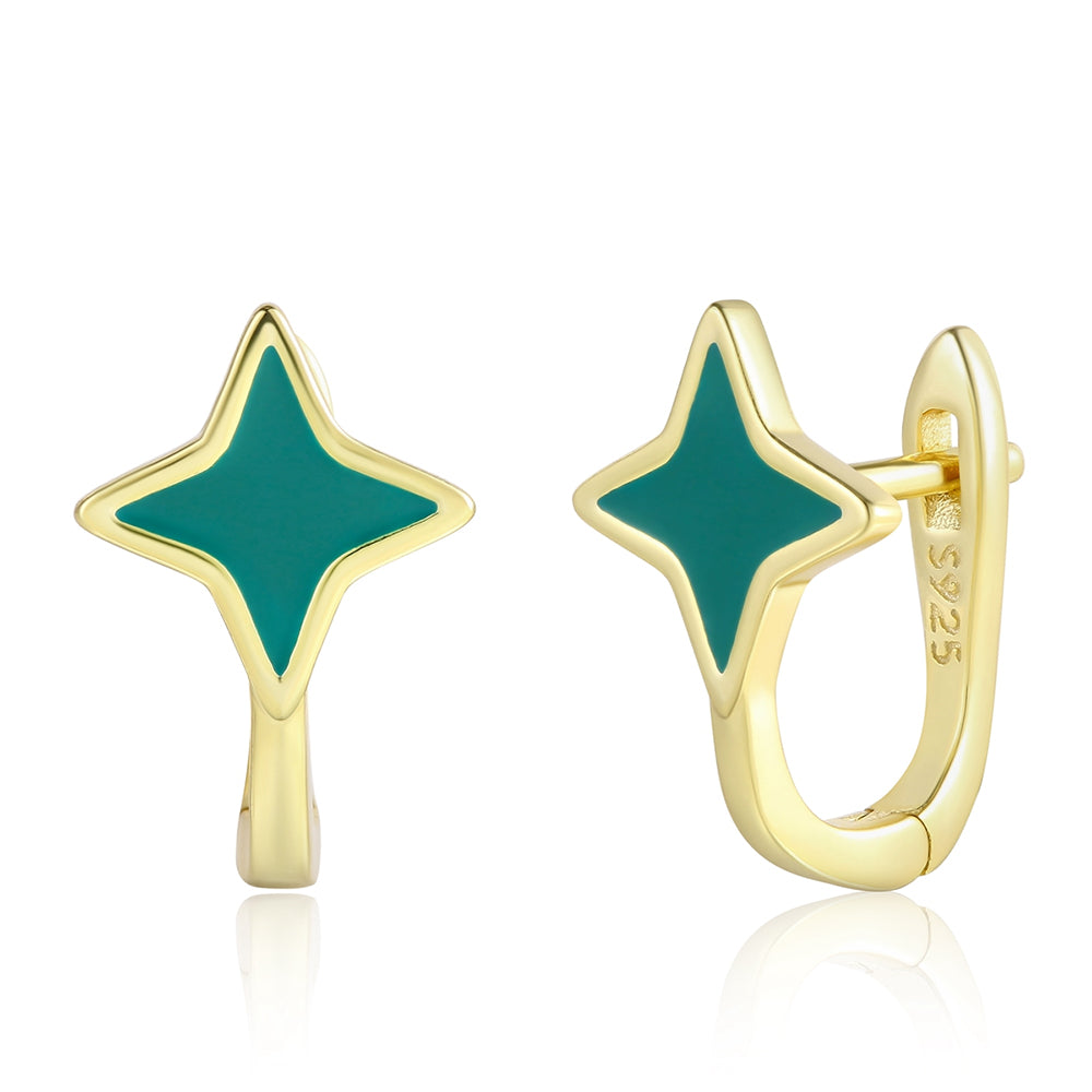 Brincos de Liga de Ouro com Cristal Emporia® Verde