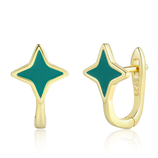 Brincos de Liga de Ouro com Cristal Emporia® Verde