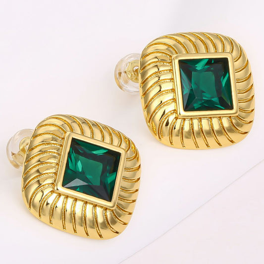 Brincos de Liga de Ouro com Cristal Emporia® Verde