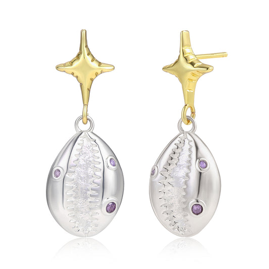 Brincos de Liga de Ouro com Cristal Emporia® Roxo