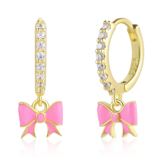 Brincos de Liga de Ouro com Cristal Emporia® Rosa