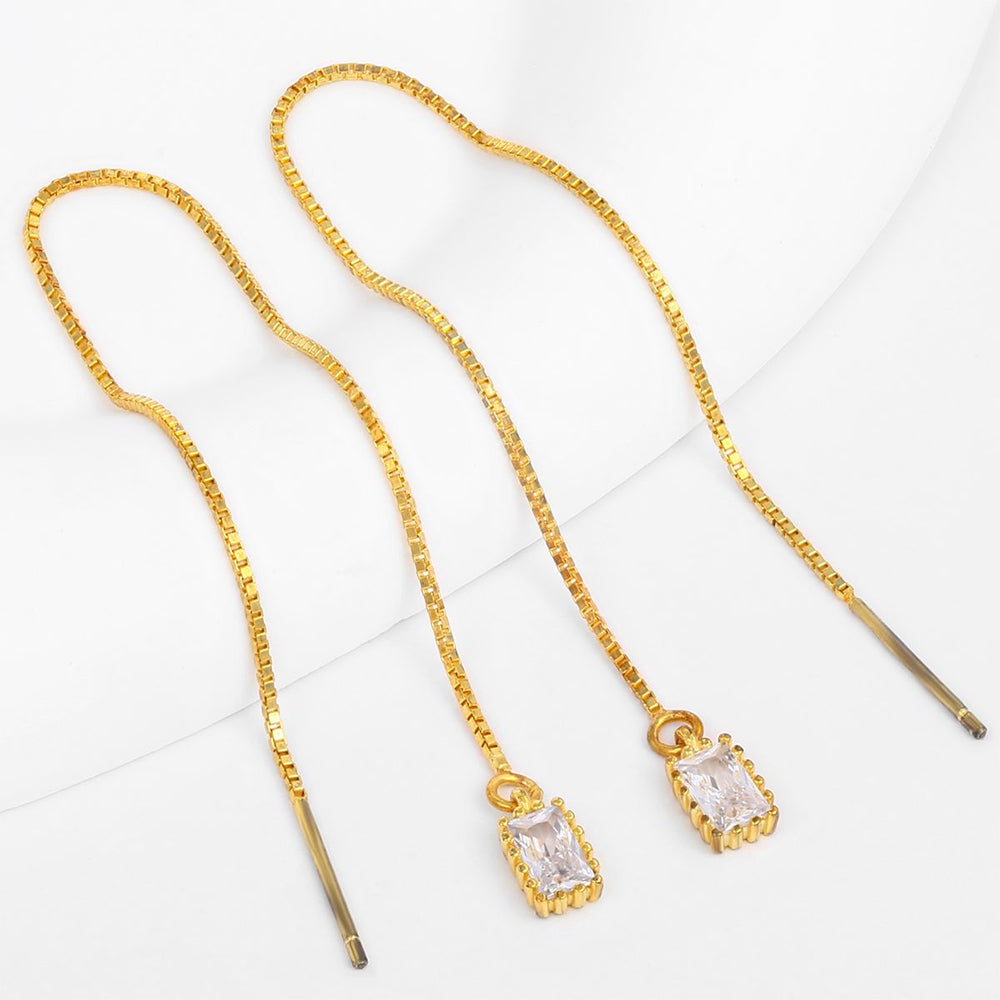 Brincos de Liga de Ouro com Cristal Emporia® Branco