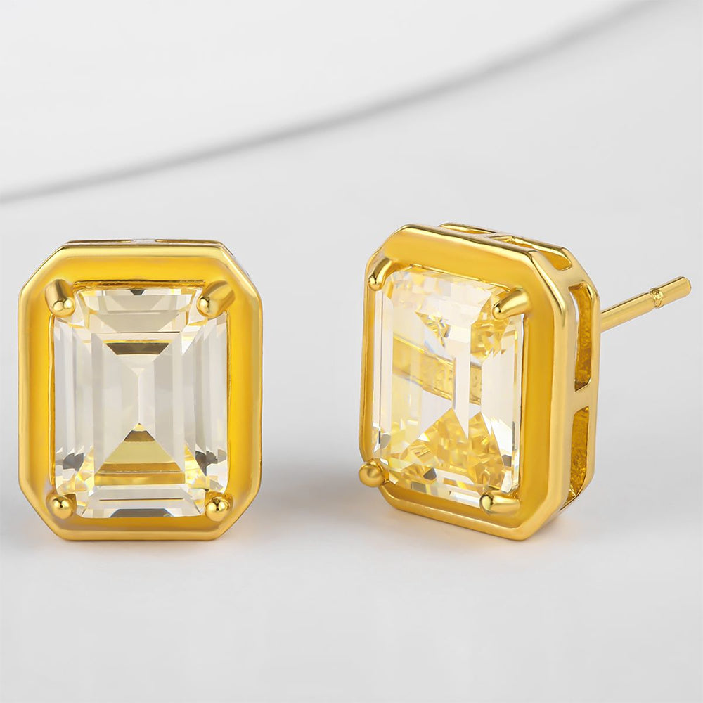 Brincos de Liga de Ouro com Cristal Emporia® Branco