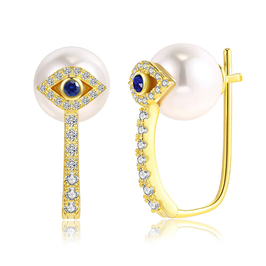 Brincos de Liga de Ouro com Cristal Emporia® Branco