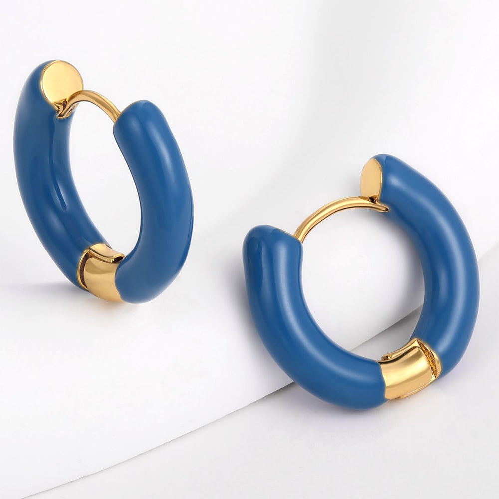 Brincos de Liga de Ouro com Cristal Emporia® Azul