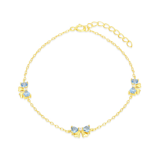 Pulseira de Liga de Ouro com Cristal Emporia® Azul