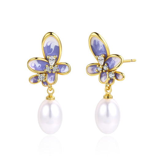 Brincos de Liga de Ouro com Cristal Emporia® Azul