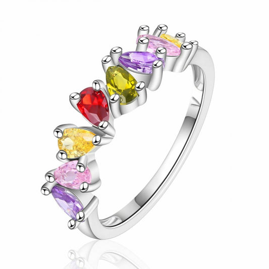 Anel de Liga de Ouro com Cristal Emporia® Vermelho