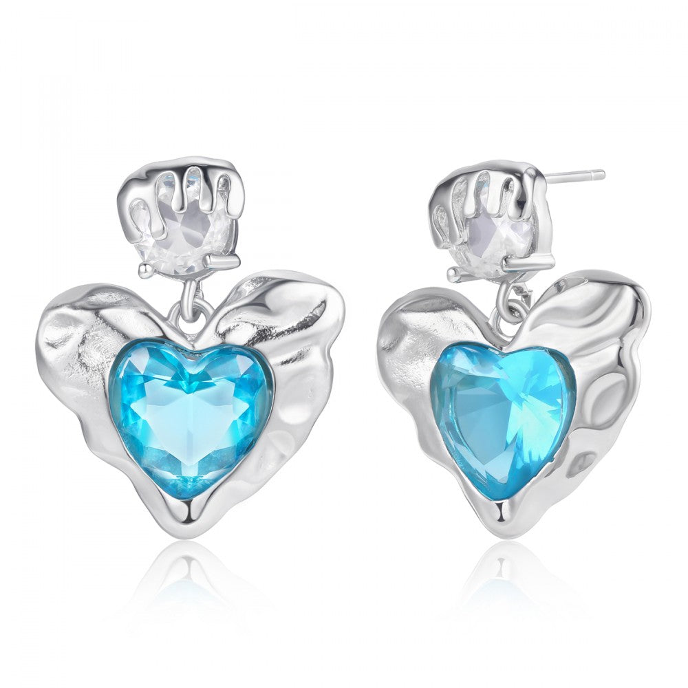 Brincos de Liga de Ouro com Cristal Emporia® Azul