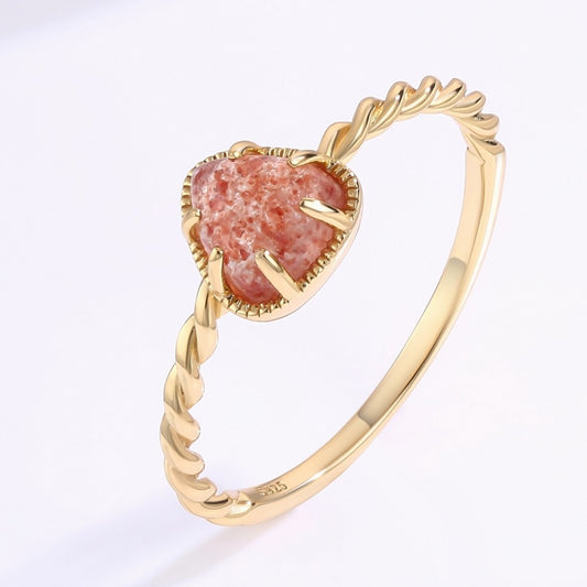 Anel de Liga de Ouro com Cristal Emporia® Rosa