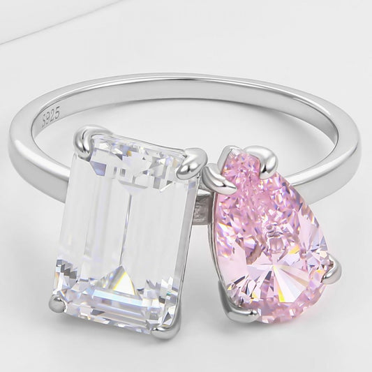 Anel de Liga de Ouro com Cristal Emporia® Rosa