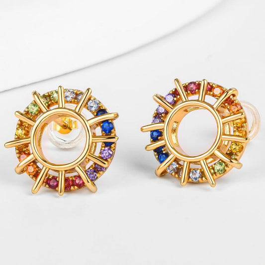 Brincos de Liga de Ouro com Cristal Emporia® Azul