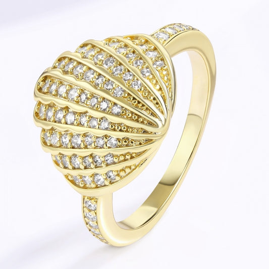 Anel de Liga de Ouro com Cristal Emporia® Branco