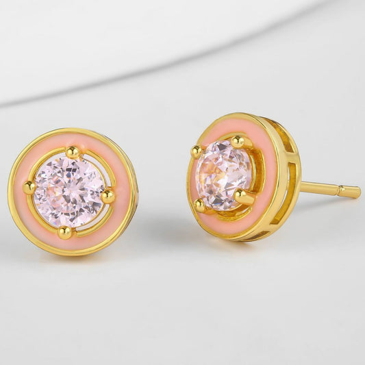 Brincos de Liga de Ouro com Cristal Emporia® Branco