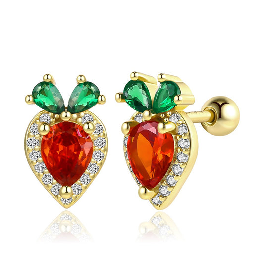 Brincos de Liga de Ouro com Cristal Emporia® Vermelho