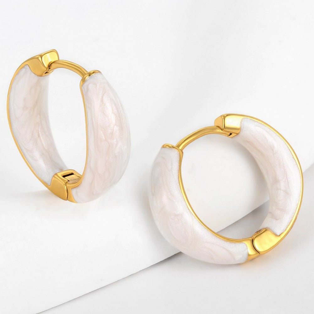 Brincos de Liga de Ouro com Cristal Emporia® Branco