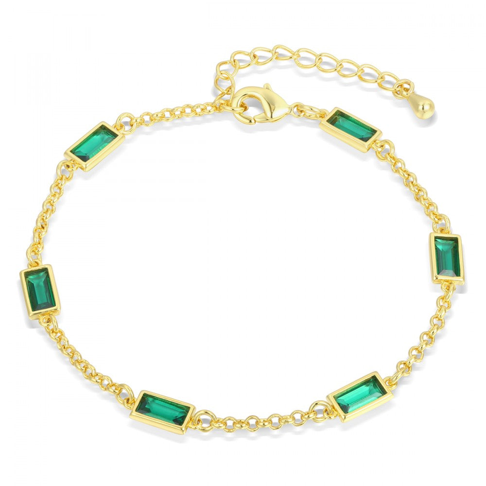 Pulseira de Liga de Ouro com Cristal Emporia® Verde