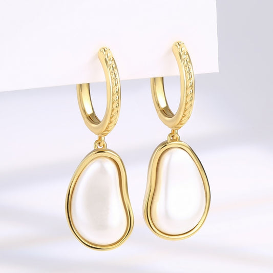 Brincos de Liga de Ouro com Cristal Emporia® Branco