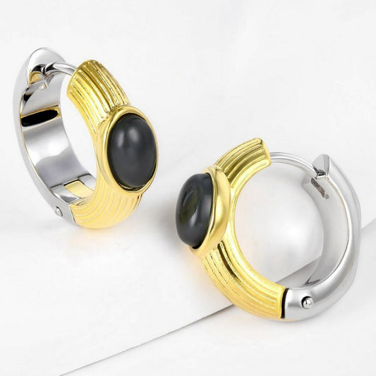 Brincos de Liga de Ouro com Cristal Emporia® Preto