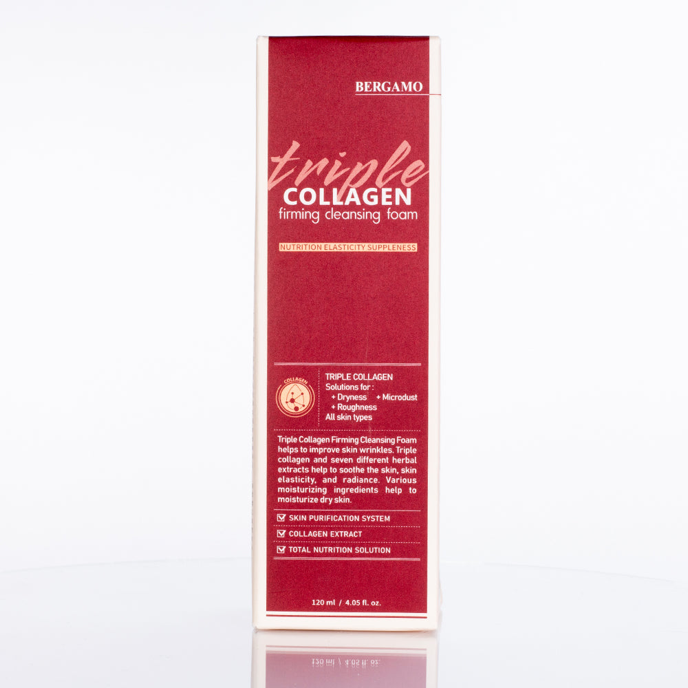 Espuma de limpeza refirmante tripla de colagénio Bergamo
