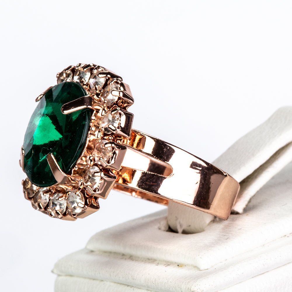 Relógio de Liga de Ouro com Cristal Emporia® Verde e Cristal Emporia® Branco ( Colar+Brincos+Pulseira+Anel+Pendente )