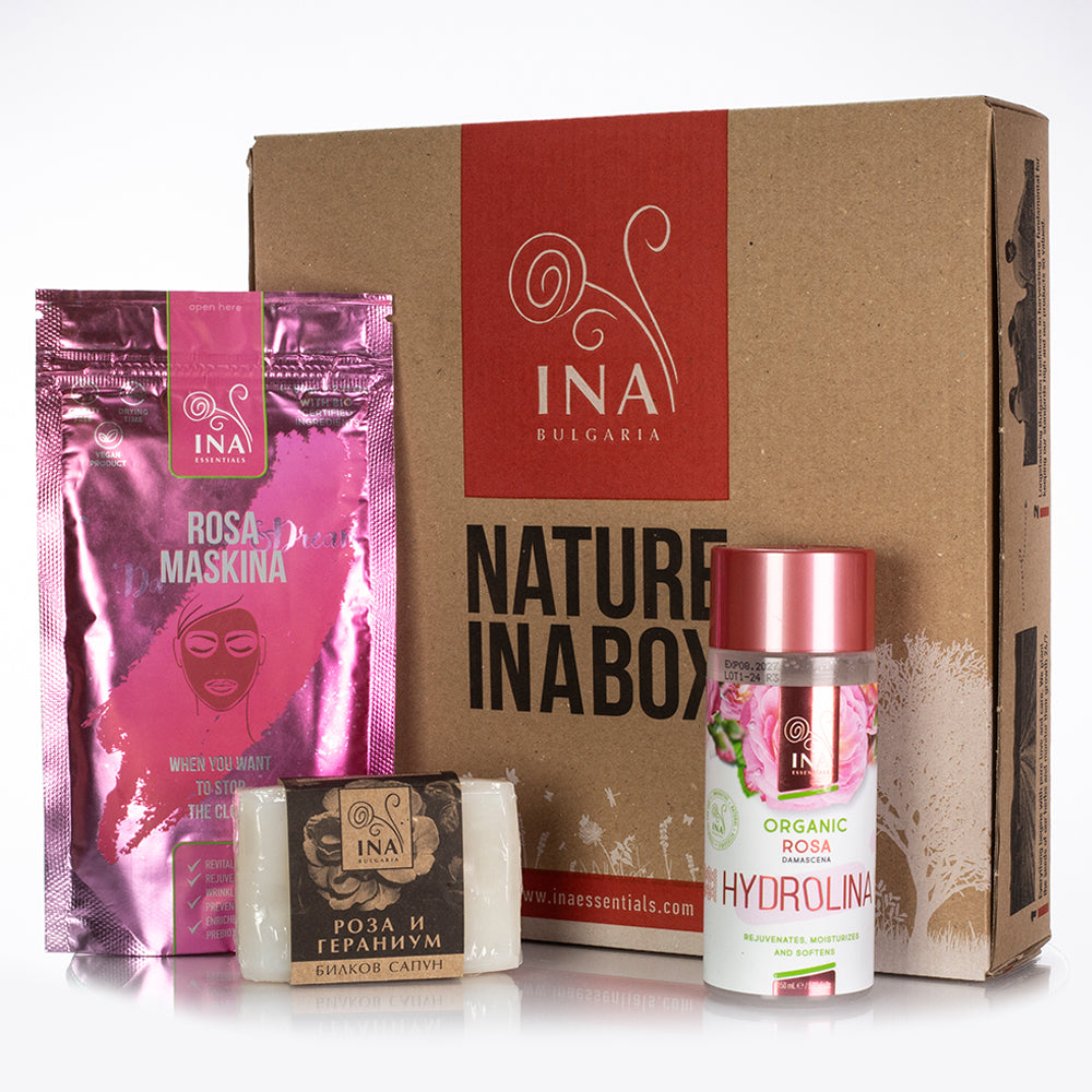 Caixa Rose Cuidados da Pele - Cuidados naturais para peles maduras e secas