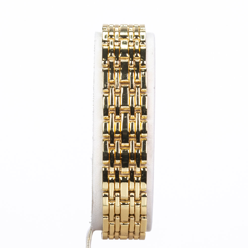 Relógio de Liga de Ouro com Safira e Cristal Emporia® Branco ( Pulseira )