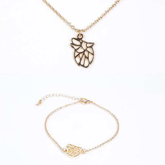 Conjunto de Liga de Ouro ( Colar+Pulseira )