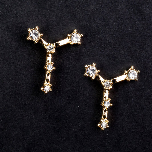 Carangueijo Brincos de Liga de Ouro com Cristal Emporia® Branco