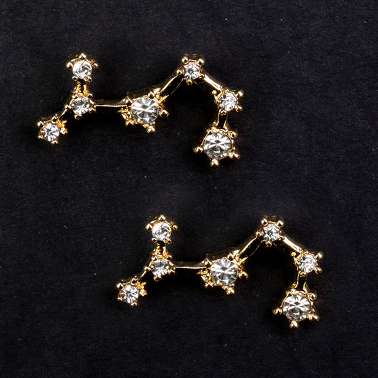 Escorpião Brincos de Liga de Ouro com Cristal Emporia® Branco