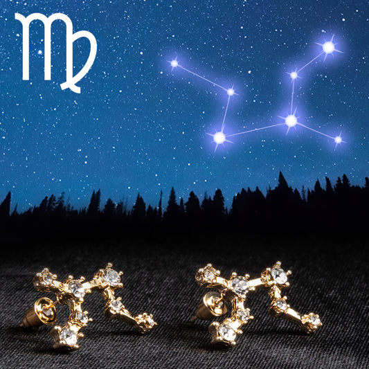 Virgem Brincos de Liga de Ouro com Cristal Emporia® Branco