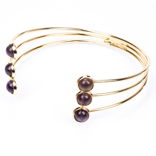 Pulseira de Liga de Ouro com Ametista