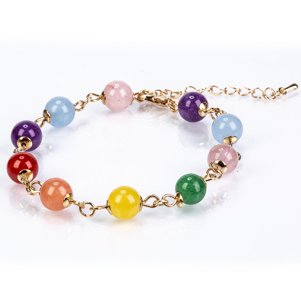 Conjunto de Liga de Ouro com Ágata Vermelha e Ametista ( Colar+Brincos+Pulseira )