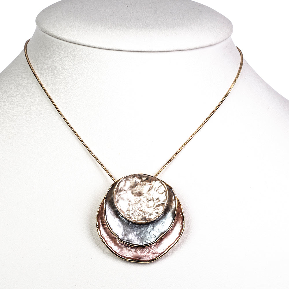 Conjunto de Liga de Ouro com Esmalte ( Colar+Brincos+Pendente )