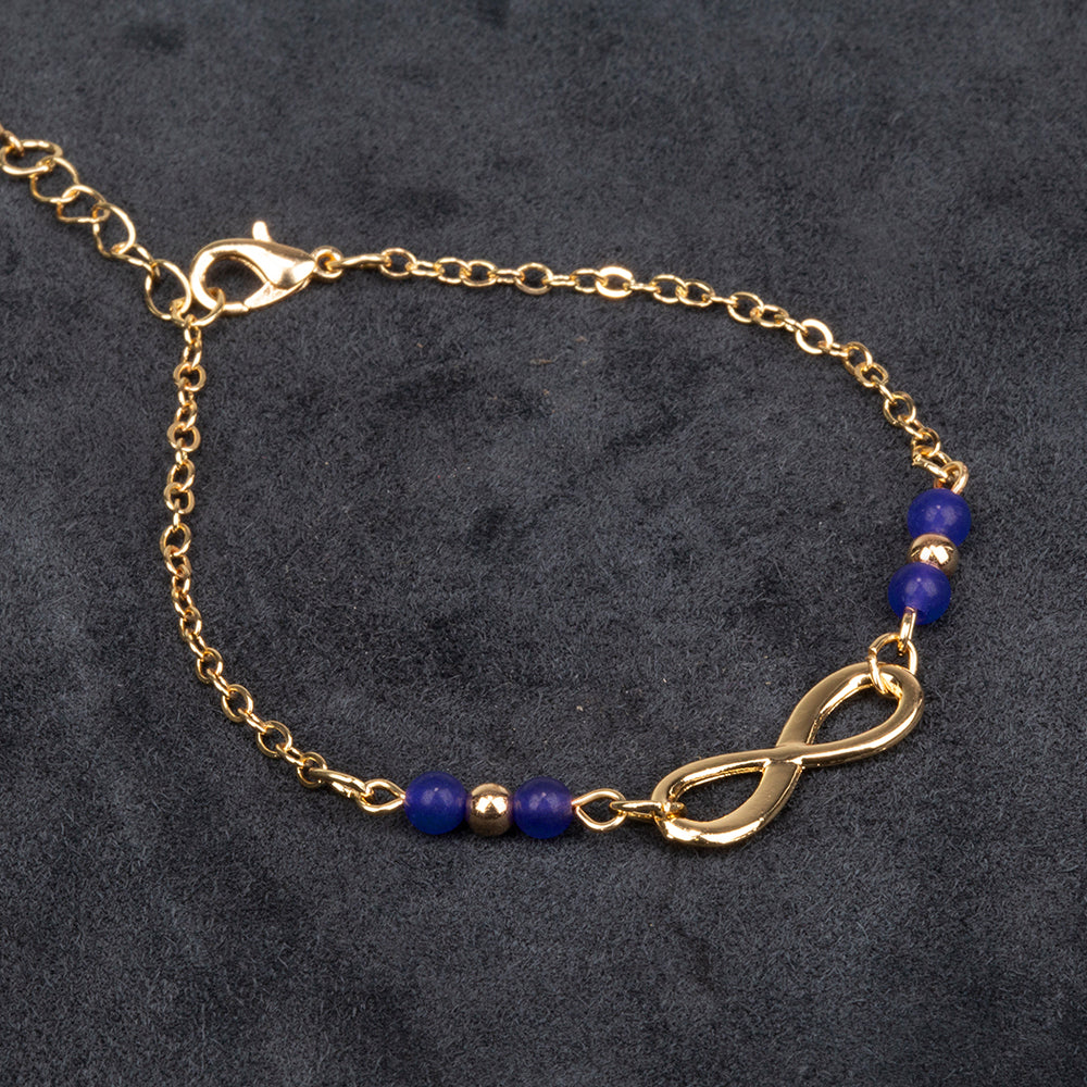 Pulseira de Liga de Ouro com Safira