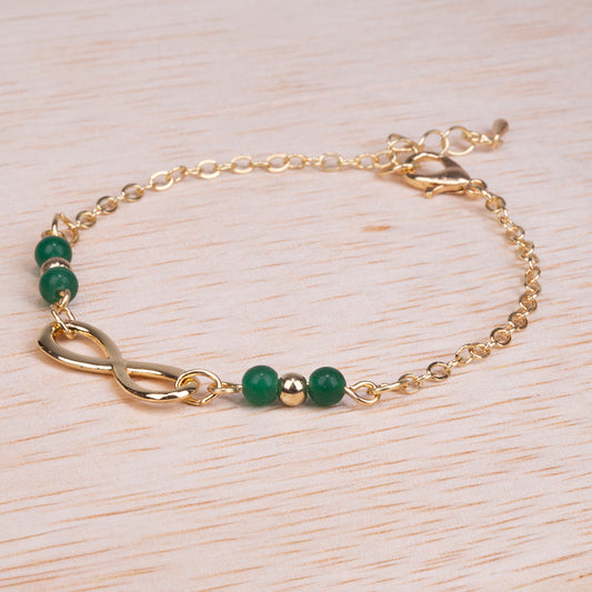 Pulseira de Liga de Ouro com Esmeralda