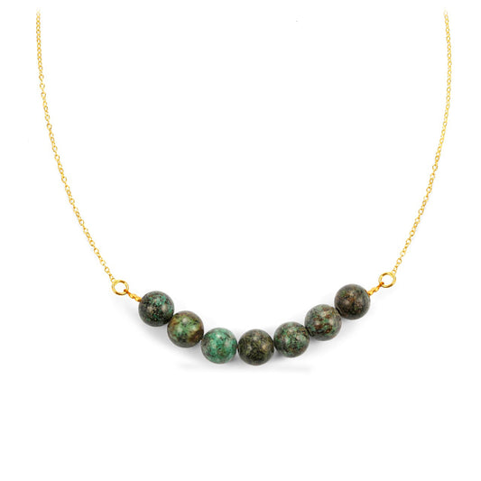 Colar de Prata com Banho de Ouro com Turquesa