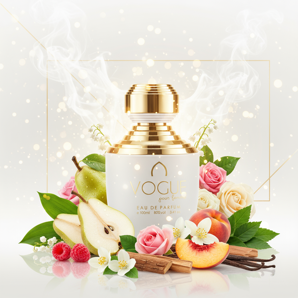 100 ml Eau de Parfum VOGUE, Fragrância Floral Frutada Almiscarada para Mulher