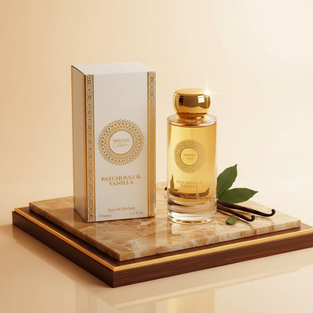100 ml EDP PATCHOULI & Baunilha Fragrância feminina oriental amadeirada, elegante e aromática
