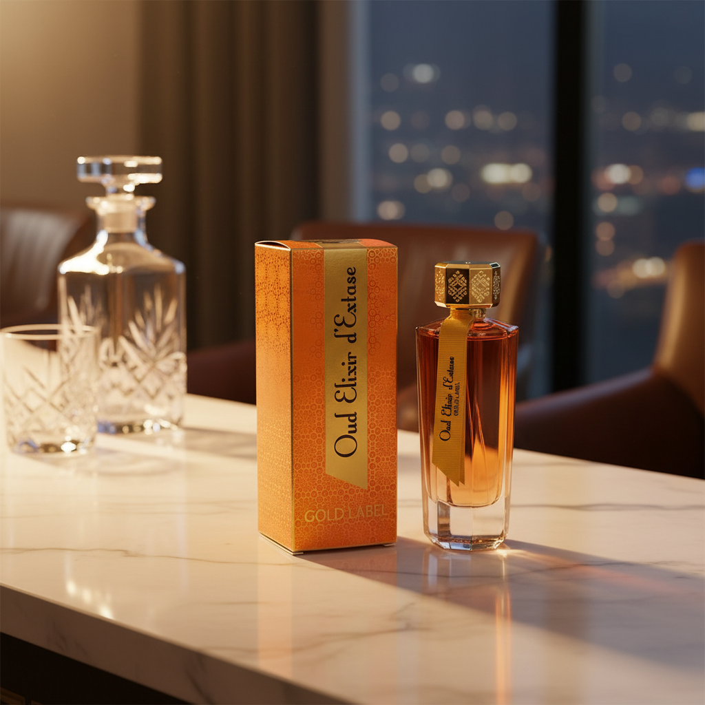"Oud Elixir d’Extase Gold Label" EDP 100 ml – fragrância amadeirada-chipre