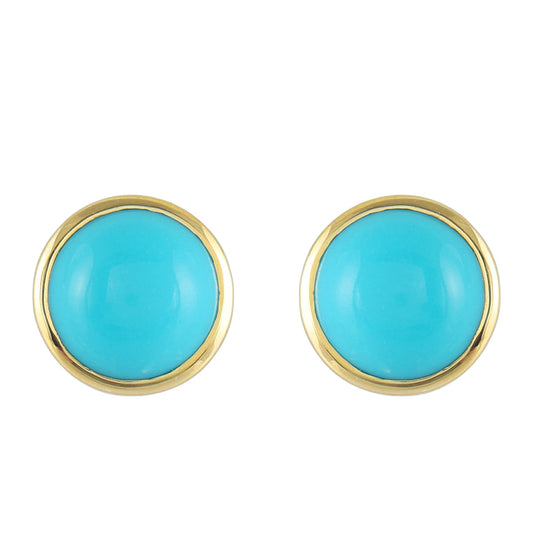 Brincos de Ouro com Turquesa Bela Adormecida Contraste: Cruz missionária