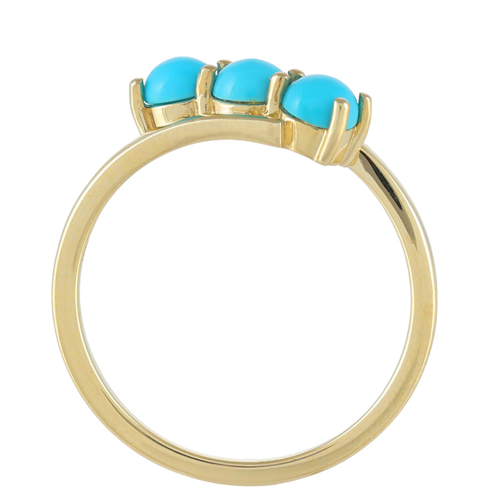 Anel de Ouro com Turquesa Bela Adormecida Contraste: Cruz missionária