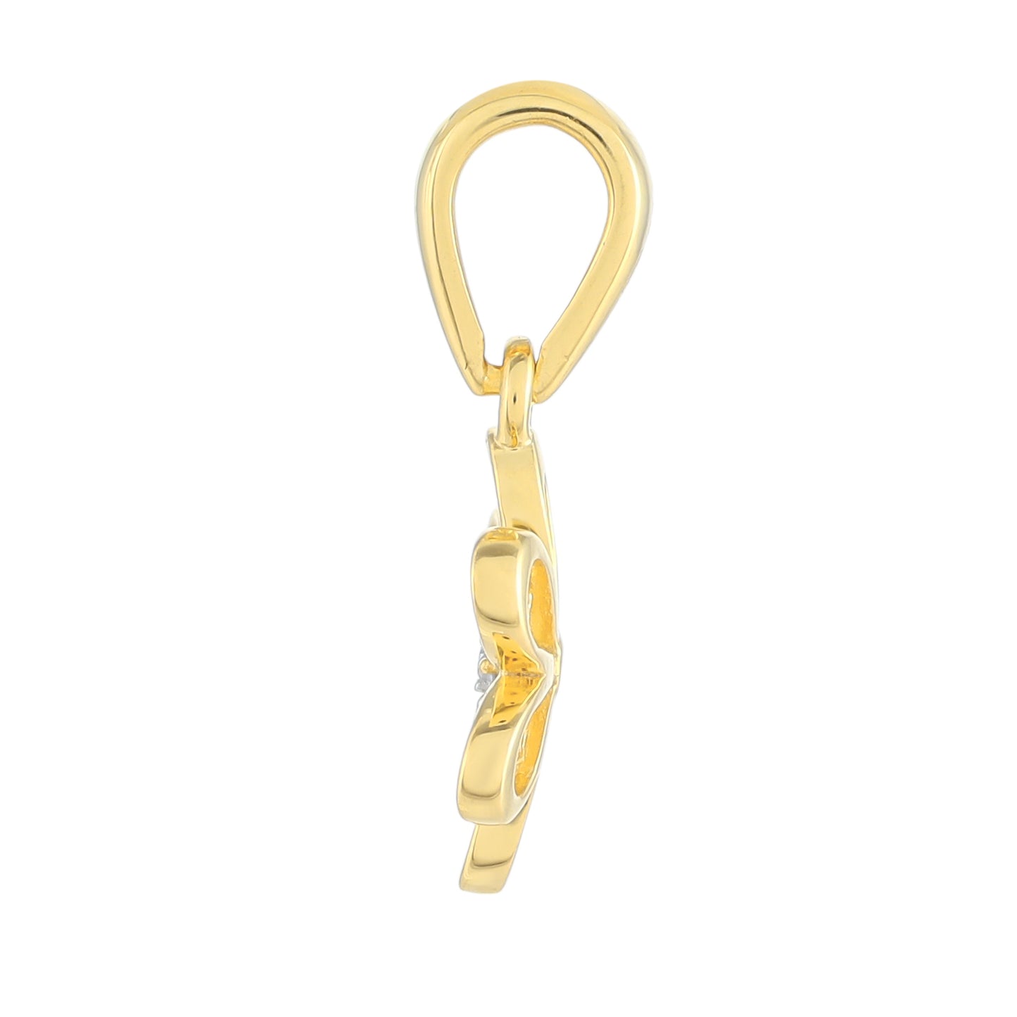 Pendente de Prata com Banho de Ouro com Diamante Branco