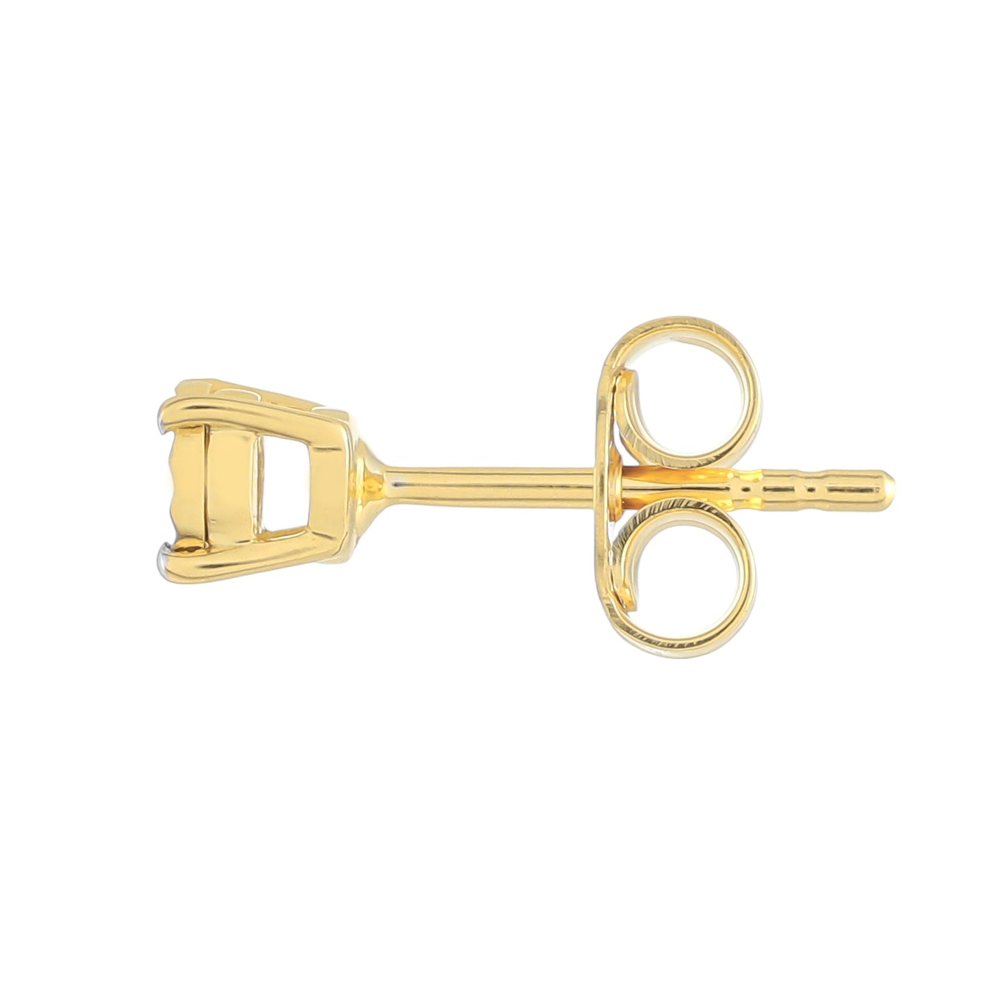 Brincos de Prata com Banho de Ouro com Diamante Branco