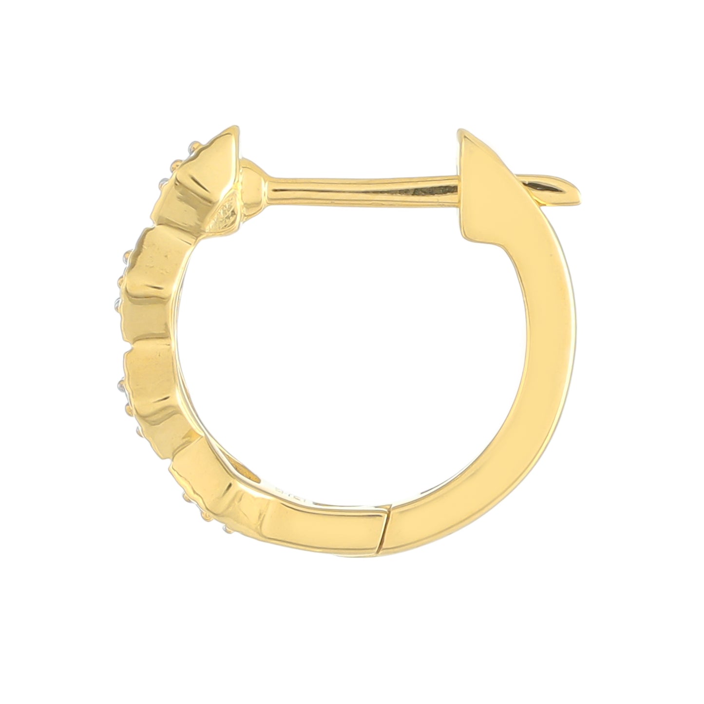 Brincos de Prata com Banho de Ouro com Diamante Branco